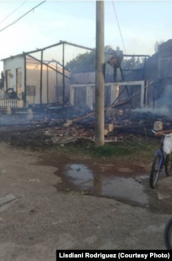 Así quedaron las viviendas que se incendiaron en Placetas, Villa Clara.